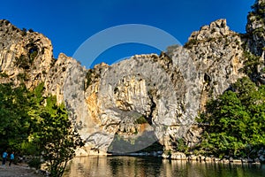 Pont D`Arc, rock arch over the Ardeche River in France
