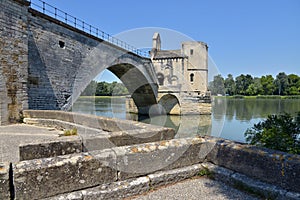 The Pont d`Avignon on the Petit RhÃ´ne in France