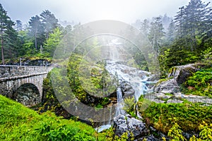 Pont d`Espagne Bridge in Cauterets, Pyrenees , France.