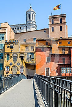 Pont de Gomez in the downtown of Girona. Spain photo