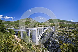 Pont de l'Artuby bridge, Canyon of Verdon River (Verdon Gorge) in Provence, France