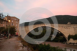 Pont de Nyons at sunset. Provence, France.