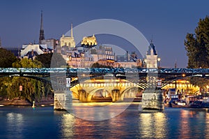 Pont des Arts, Pont Neuf, Ile de la Cite, Paris