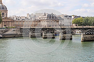 Pont des Arts through Seine. Bridge of Arts