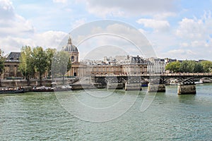 Pont des Arts through Seine. Bridge of Arts