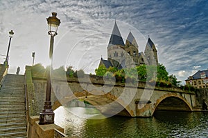 Temple Neuf at the Pont des Roches bridge in Metz photo