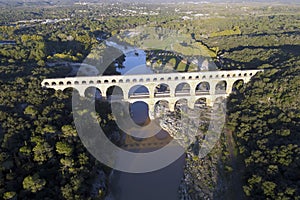 The `Pont du Gard` is an ancient Roman aqueduct bridge