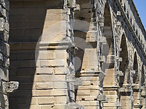 Pont du Gard architecture detail, France