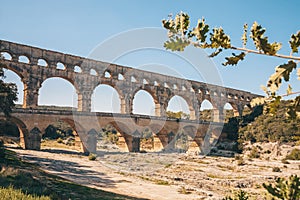 Pont du Gard Bridge on the Gardon River near Avignon