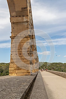 Pont du gard, famous old roman acqueduct, Nimes, France, Europe