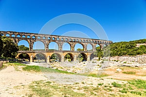 Pont du Gard, France. Antique aqueduct, included in the UNESCO list