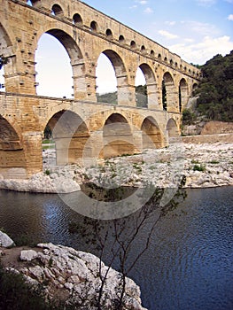 Pont du Gard roman aquaduct nimes river france