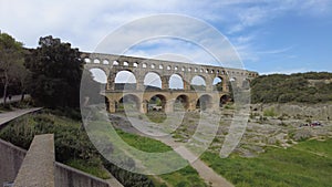 Pont du Gard Roman aqueduct in France