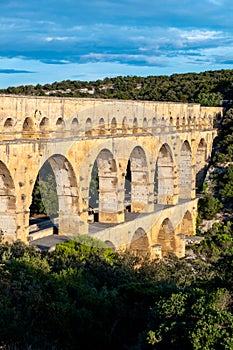 Pont du Gard side top view
