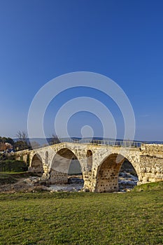 Pont Julien, roman stone arch bridge over Calavon river, Provence, France