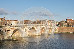 The Pont Neuf in Toulouse during a summer sunny day