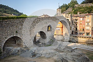 Pont Nou bridge in Camprodon town. photo