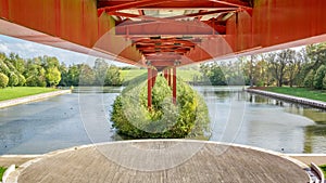 Pont Rouge in Cergy, France photo
