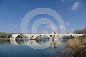 Pont Saint-Benezet on the Rhone River in Avignon