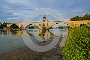 Pont Saint-BÃ©nÃ©zet in Avignon at sunset