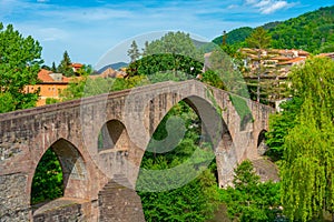 Pont vell at Sant Joan de les Abadesses village in Spain