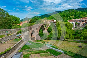 Pont vell at Sant Joan de les Abadesses village in Spain