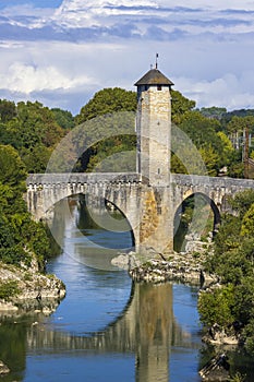 Pont Vieux, bridge in Orthez, New Aquitaine, Departement Pyrenees Atlantiques, France photo