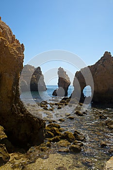 Ponta da Piedade cliffs & arches. Travel destination in Europe