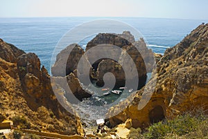 Ponta da Piedade cliffs & arches. Travel destination in Europe