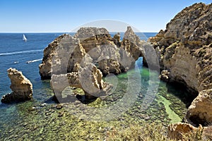 Ponta da Piedade in Lagos, Algarve region in Portugal.