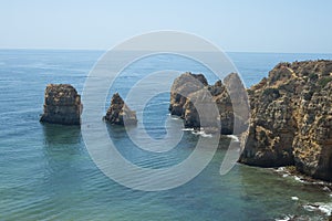 Ponta da Piedade rock formations. Travel destination in Europe