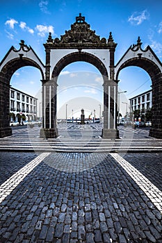 Ponta Delgada, Azores, Portugal - April 20, 2015: Portas da Cida