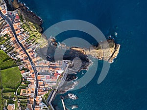 Ponta Delgada coast top view, San Miguel island, Azores.