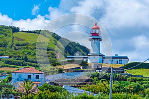 Ponta do Topo lighthouse at Sao Jorge island at the Azores, Port