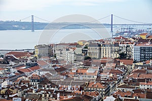 Ponte 25 de Abril, the 25th of April Bridge Lisbon