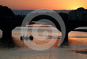 Ponte alla carraia and gondola photo