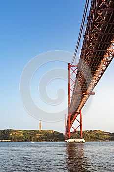 Ponte 25 de Abril Bridge Famous Architectural Sight Lisbon Portugal Landscape