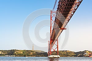 Ponte 25 de Abril Bridge Famous Architectural Sight Lisbon Portugal Landscape