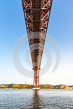 Ponte 25 de Abril Bridge Famous Architectural Sight Lisbon Portugal Landscape