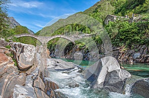 Ponte dei Salti,Valle Verzasca,Ticino Canton,Switzerland photo