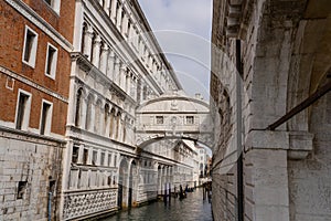 Ponte dei Sospiri Bridge of Sighs in Venice, Italy Europe. Bridge of sighs in the insane city of Venice