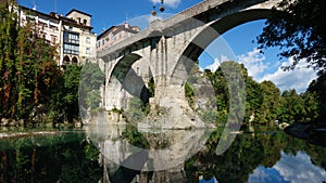 Ponte del Diavolo in Natisone river in Cividale del Friuli in Udine in Italy in Autumn photo