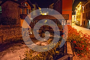 Ponte di Legno by night, Valle Camonica valley, Lombardy Italy. photo