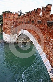 Ponte di Pietra Bridge over Adige River in Verona