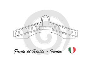 Ponte di Rialto, Venice, vector illustration
