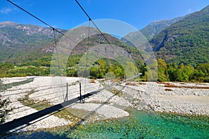 Ponte Giumaglio over river Maggia in the Maggia Valley  Ticino in Switzerland photo