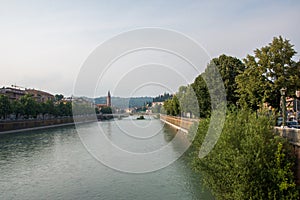 Ponte Nuovo in Verona a bridge in northern Italy.