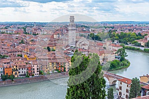 Ponte Pietra bridge in Verona, Italy