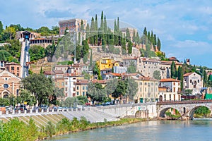 Ponte Pietra bridge in Verona, Italy