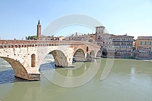 Ponte Pietra Bridge Verona Veneto Italy